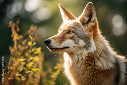 Coyote in the wild close up