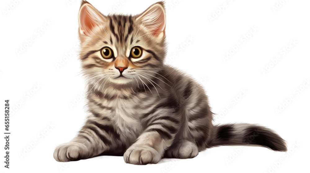Obraz premium adorable cat isolated on transparent background.