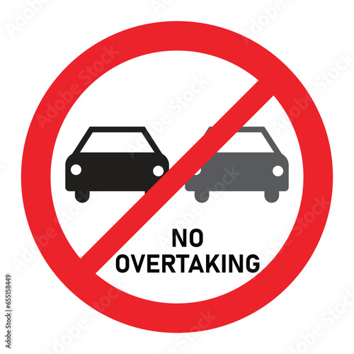 no overtaking sign, red circle on a white background