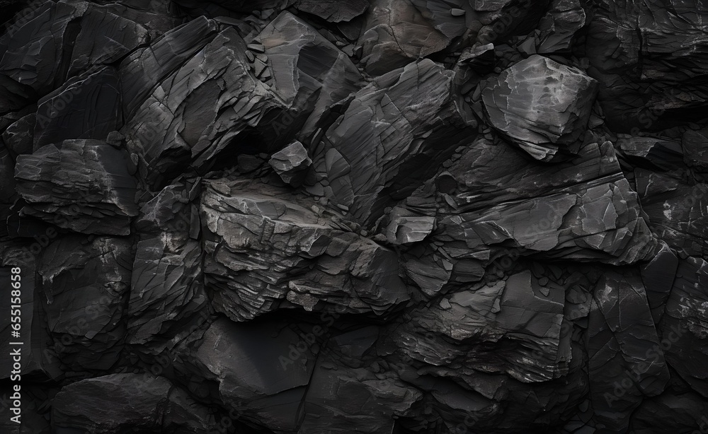 Black or dark gray rough grainy stone texture background.