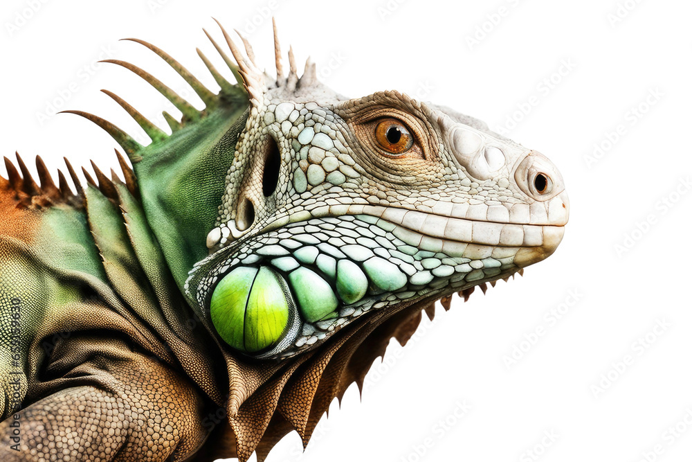Fototapeta premium rare iguana on white background