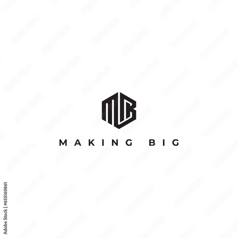 Abstract letter MB or BM initial logo design vector symbol graphic idea ...
