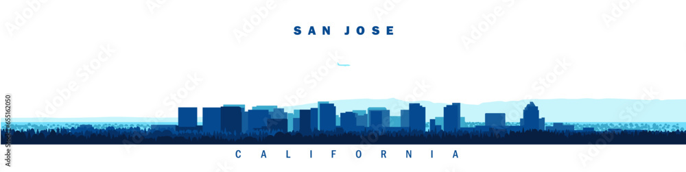 San jose california silhouette vector illustration skyline city