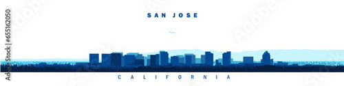 San jose california silhouette vector illustration skyline city