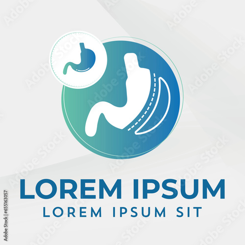 Laparoscopic Sleeve Gastrectomy Logo, Vertical Gastrectomy Logo , Weight loss surgery Logo Vector Illustration of Stomach reduction logo surgery
