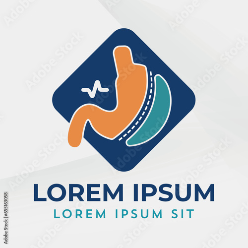 Laparoscopic Sleeve Gastrectomy Logo, Vertical Gastrectomy Logo , Weight loss surgery Logo Vector Illustration of Stomach reduction logo surgery
