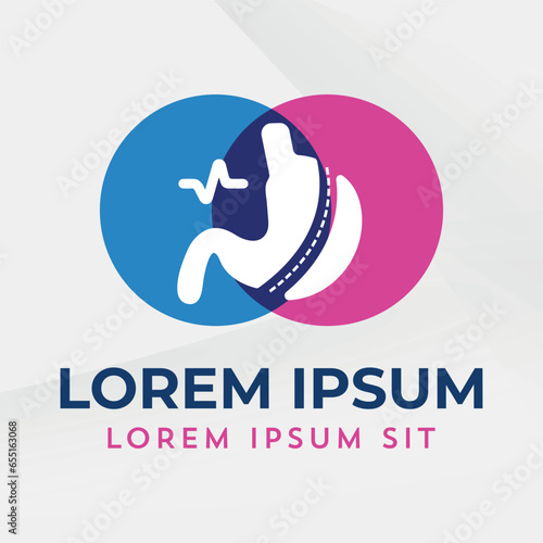 Laparoscopic Sleeve Gastrectomy Logo, Vertical Gastrectomy Logo , Weight loss surgery Logo Vector Illustration of Stomach reduction logo surgery
