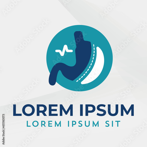 Laparoscopic Sleeve Gastrectomy Logo, Vertical Gastrectomy Logo , Weight loss surgery Logo Vector Illustration of Stomach reduction logo surgery

