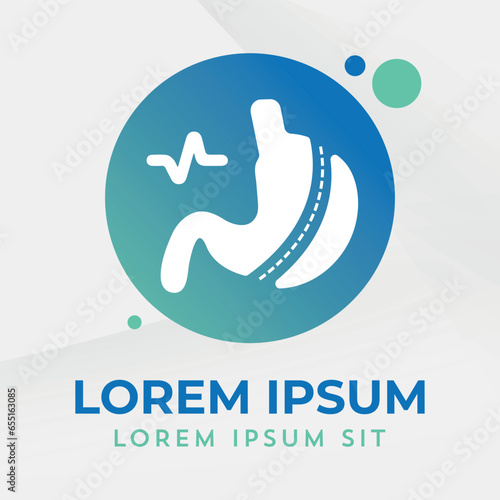 Laparoscopic Sleeve Gastrectomy Logo, Vertical Gastrectomy Logo , Weight loss surgery Logo Vector Illustration of Stomach reduction logo surgery
