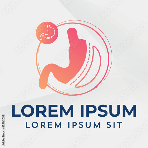 Laparoscopic Sleeve Gastrectomy Logo, Vertical Gastrectomy Logo , Weight loss surgery Logo Vector Illustration of Stomach reduction logo surgery

