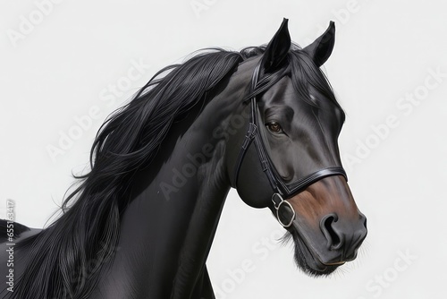 portrait of a horse isolated on a white background photo