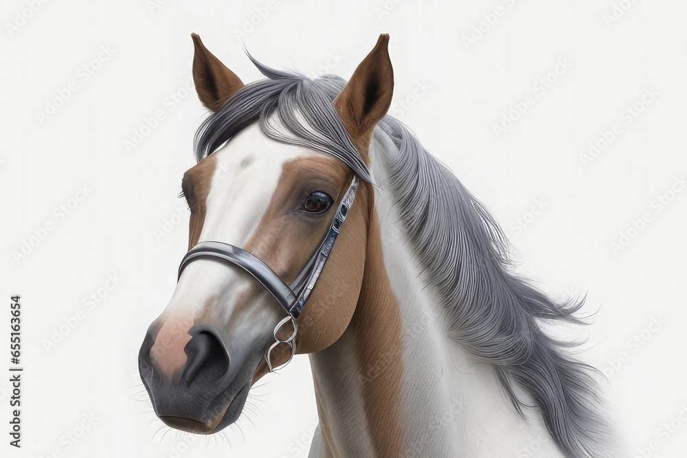 Obraz premium portrait of a horsehead isolated on white