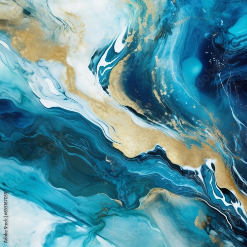 Generative AI image of a Abstract Ocean with Natural Luxury Texture, Marble Swirls and Agate Ripples