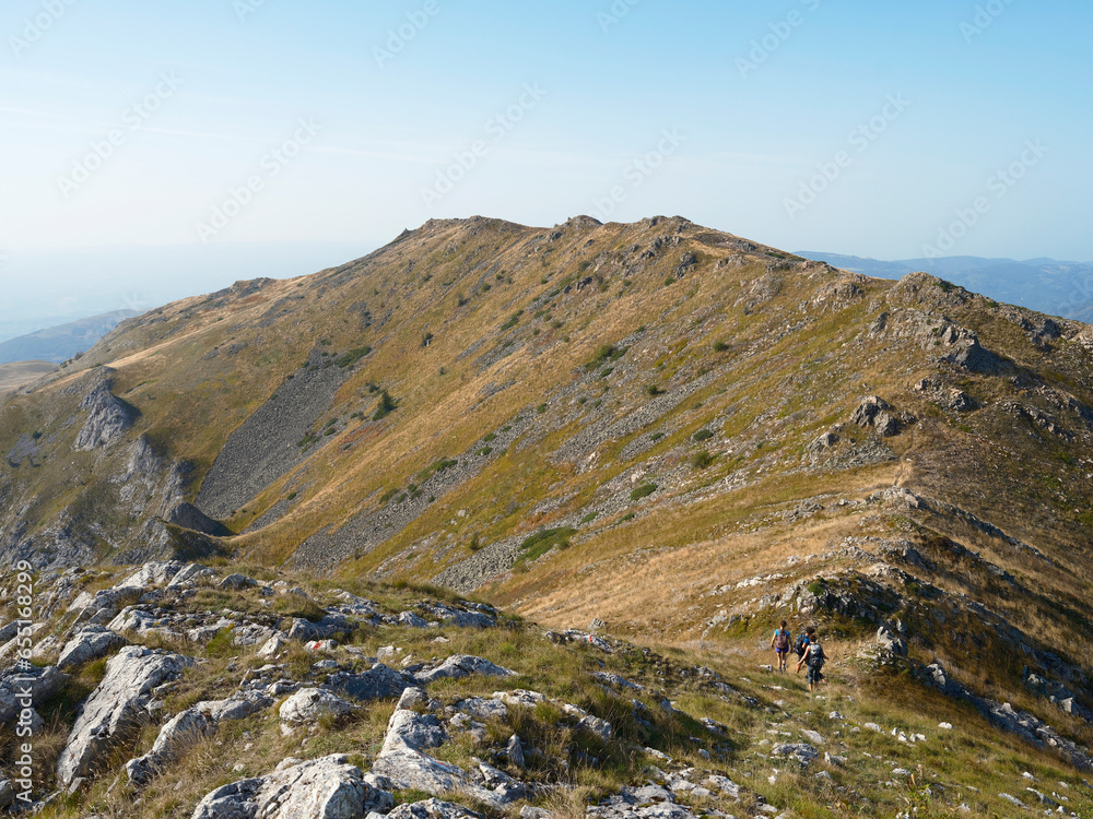 Arjana peak (1511m) late summer landscape in Cernei Mountains, Carpathians, Romania, Europe
