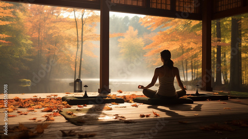 ヨガをする女性