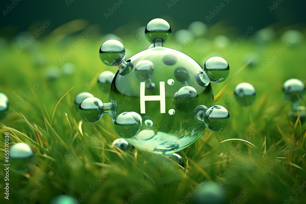 Green hydrogen energy, H2 gas molecules for production of green ...