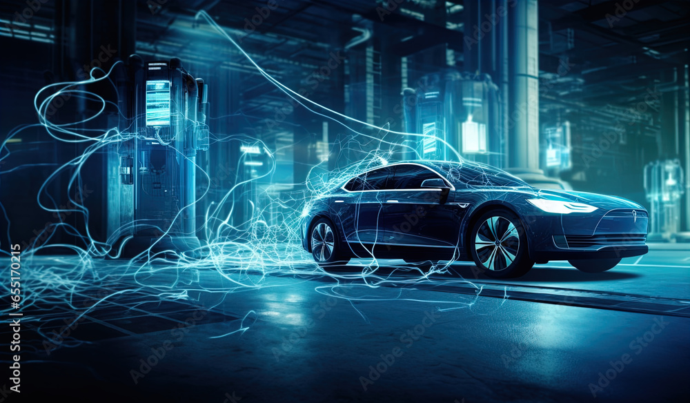 Fototapeta premium Electric car charging station