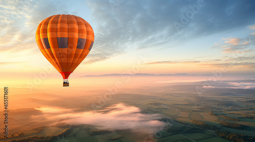 空に浮かぶ気球 © Albert