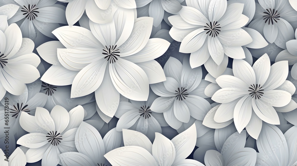 Background of illustrated white Flowers. Creative Wallpaper Background of illustrated white Flowers. Creative Wallpaper
