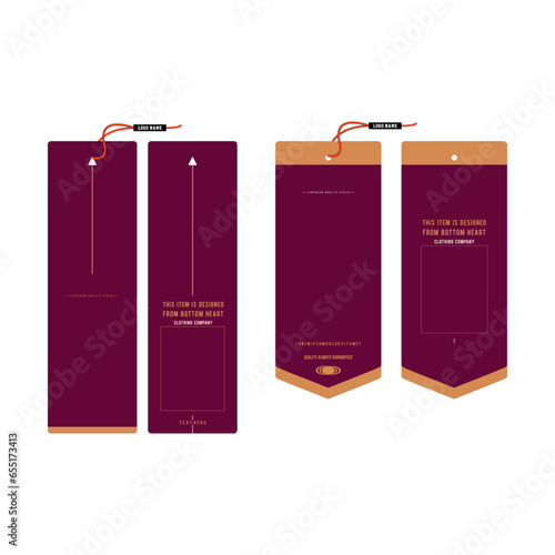 Clothing hang tag price tag clothing label design