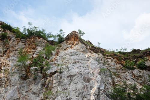 Beautiful lake with rocky mountain view at Khao ngoo national park, Ratchaburi, Thailand photo