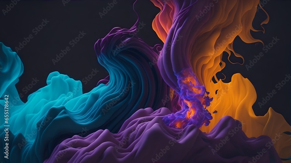  an abstract image of vibrant smoke and lights merging in a dynamic display of colors.