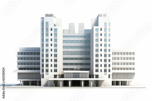 Modern skyscaper building isolated  cutout white urban highrise cityscape and office firm background for architecture visual concept design assets infrastructure block  Generative AI 