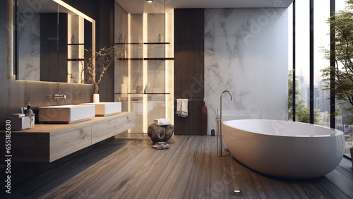 a modern bathroom in a descent house