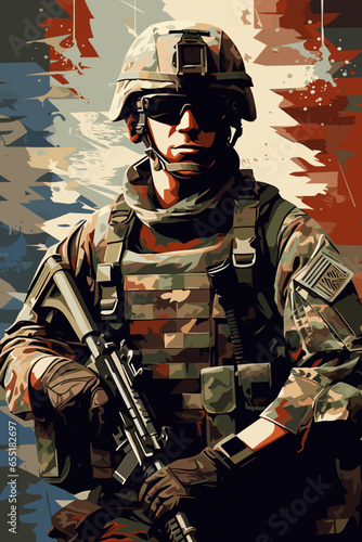 soldier with rifle illustration