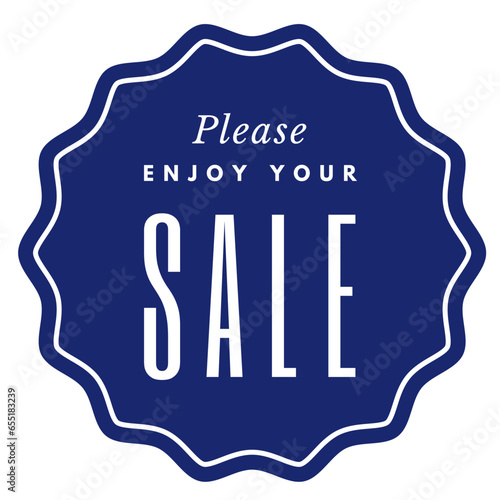 please enjoy your SALE sticker stamp sign