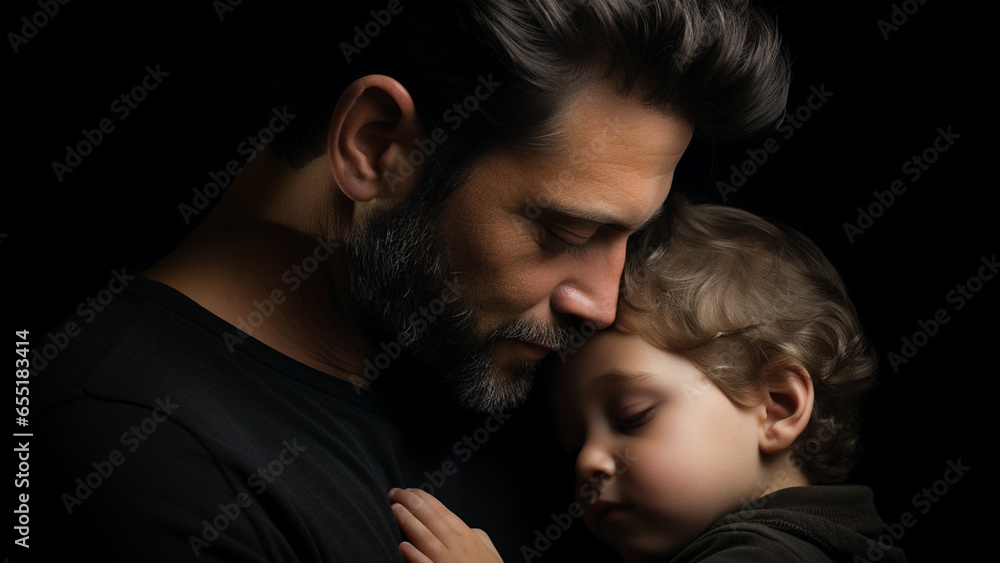 A precious time between father and son where you can feel the love of a father. A precious time between father and son where you can feel the love of a father.