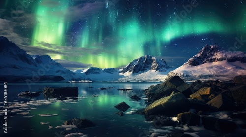 aurora borealis  showcasing the beauty of the cosmos - generative AI