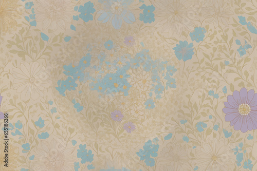 Cute floral pattern in the small flowers. Seamless vector texture. Elegant template for fashion prints, blue background