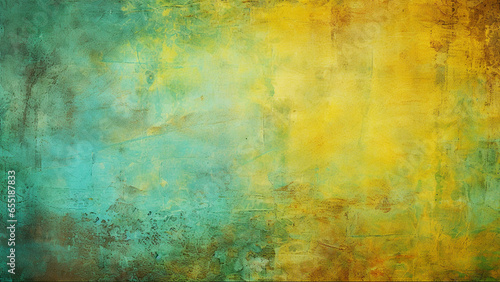 A green, yellow and blue grunge texture, background image