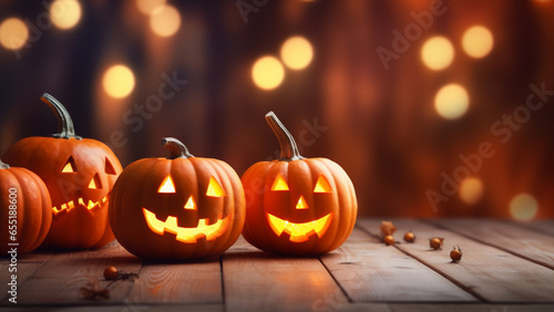 The spooky and cute look of Halloween pumpkin lanterns © 대연 김