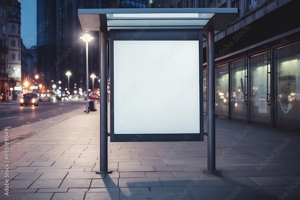 Bus Station Billboard With Blank Copy Space Screen For Your Advertising Message In Urban City Scene Mockup . Сoncept Advertising, Bus Station Billboard, Urban City Scene, Mockup Bus Station Billboard With Blank Copy Space Screen For Your Advertising Message In Urban City Scene Mockup . Сoncept Advertising, Bus Station Billboard, Urban City Scene, Mockup
