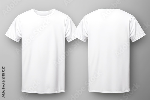 Blank White Tshirt Front And Back View Mockup . Сoncept Apparel Design, Fashion Template, Clothing Mockup, Product Presentation
