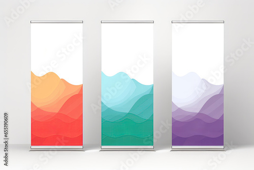 Creative Vector Rollup Banners With Paper Texture, Ideal For Promotional Graphics Mockup. Сoncept Vector Rollup Banners, Paper Texture, Promotional Graphics, Mockup