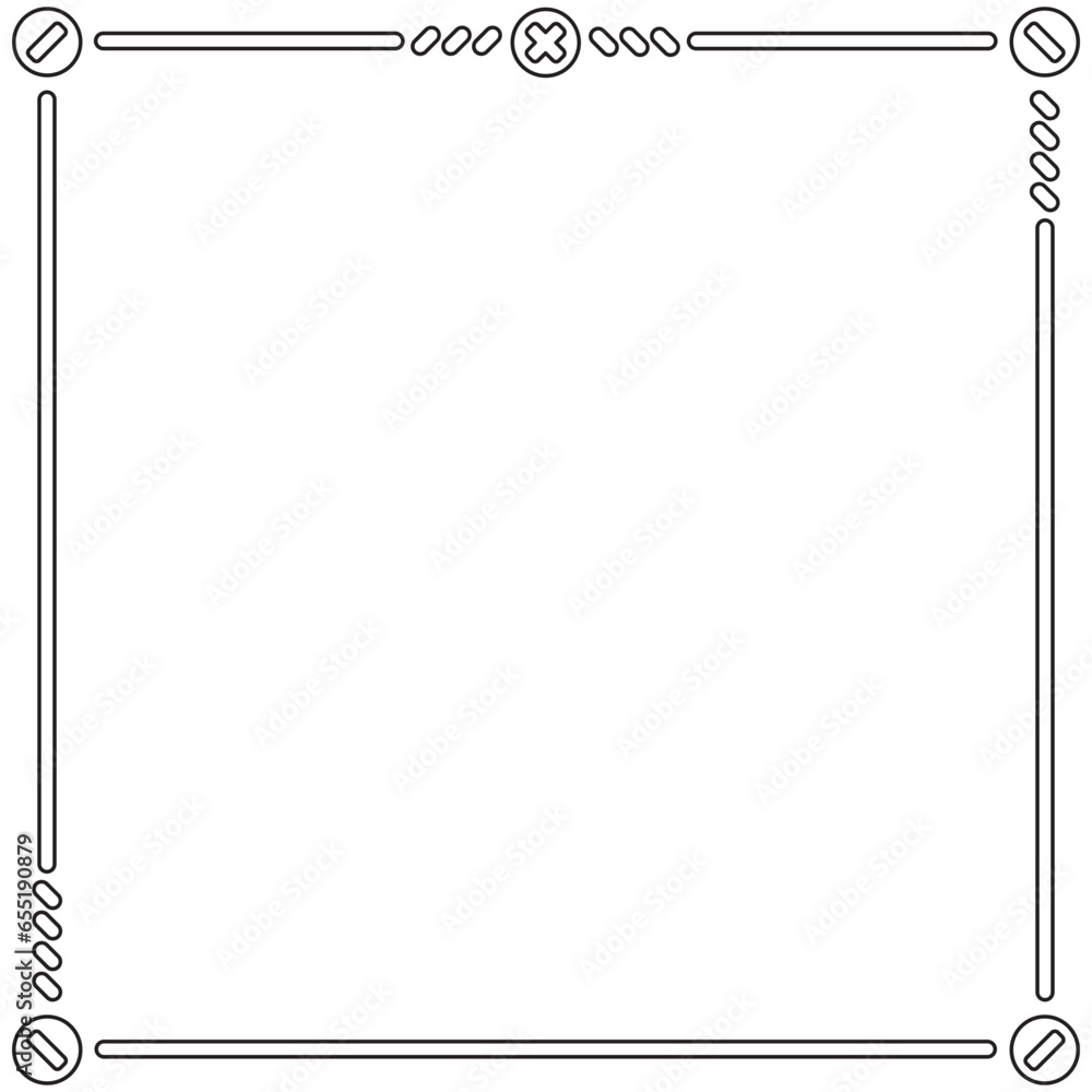  Simple Metal Outline Square Frame Textbox