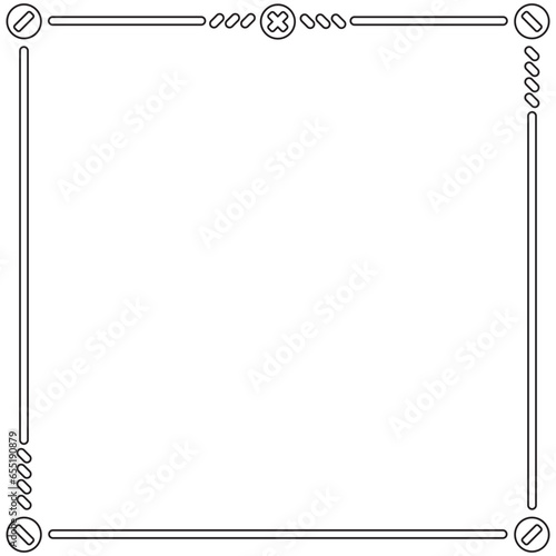  Simple Metal Outline Square Frame Textbox