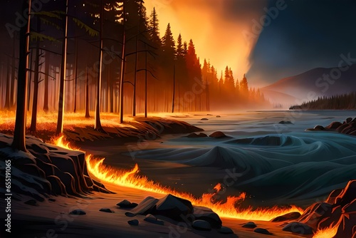 fire in the forest