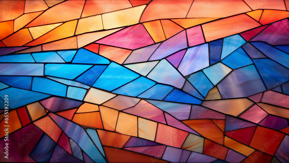 Fototapeta premium Jewel-like stained glass with gradient patterns