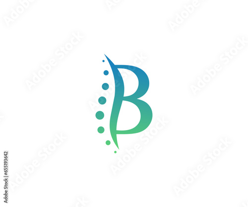 Vector letter B with icon spine logo for business science healthcare medical hospital and nature logos