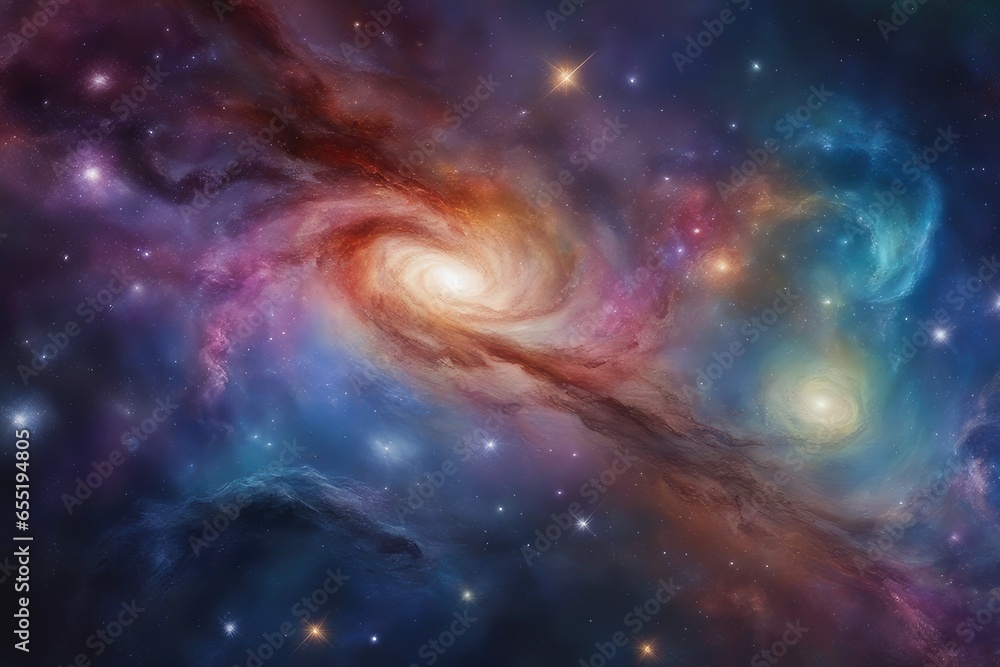 Obraz premium Polychromatic starry backdrop creation