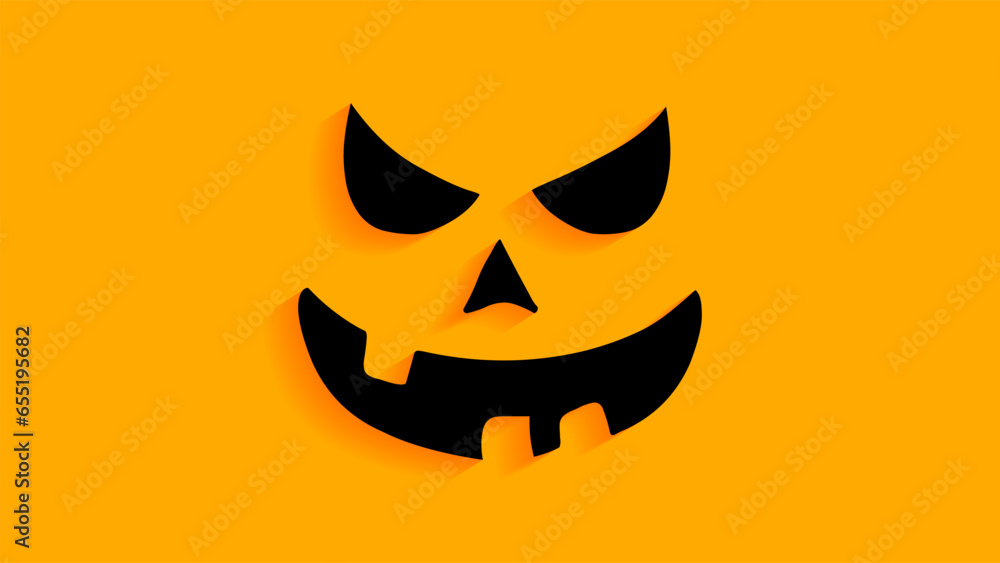 vector happy halloween pumpkin face on orange background landscape wallpaper vector happy halloween pumpkin face on orange background landscape wallpaper