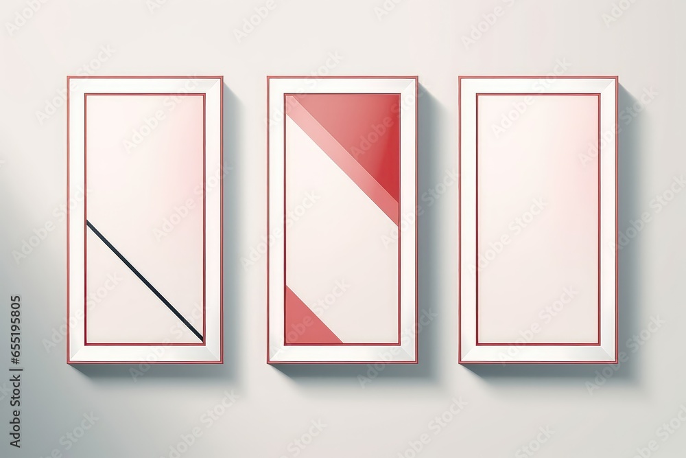 Realistic Photo Frames With Vintage Appeal And Adhesive Tapes For Wall