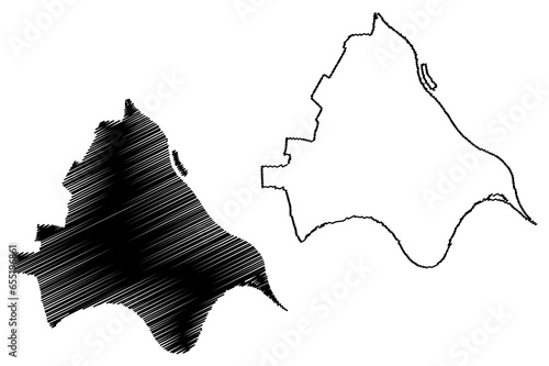 Lingewaard municipality (Kingdom of the Netherlands, Holland, Gelderland or Guelders province) map vector illustration, scribble sketch Lingewaard map