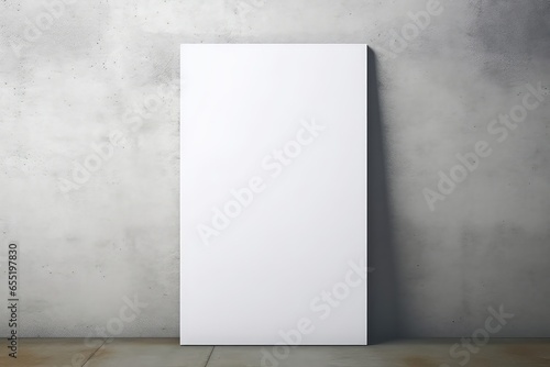 White Poster Against Concrete Wall Mockup . Сoncept 1. Minimalist Home Decor 2. Graphic Design Inspiration 3. Modern Living Room Ideas 4. Artistic Wall Decor