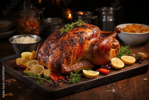 thanksgiving turkey on a comfortable table