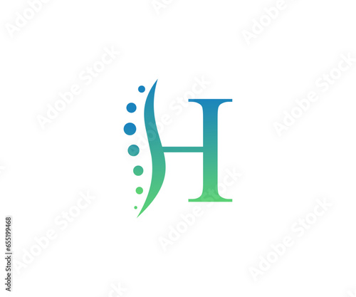 Vector letter H with icon spine logo for business science healthcare medical hospital and nature logos	
